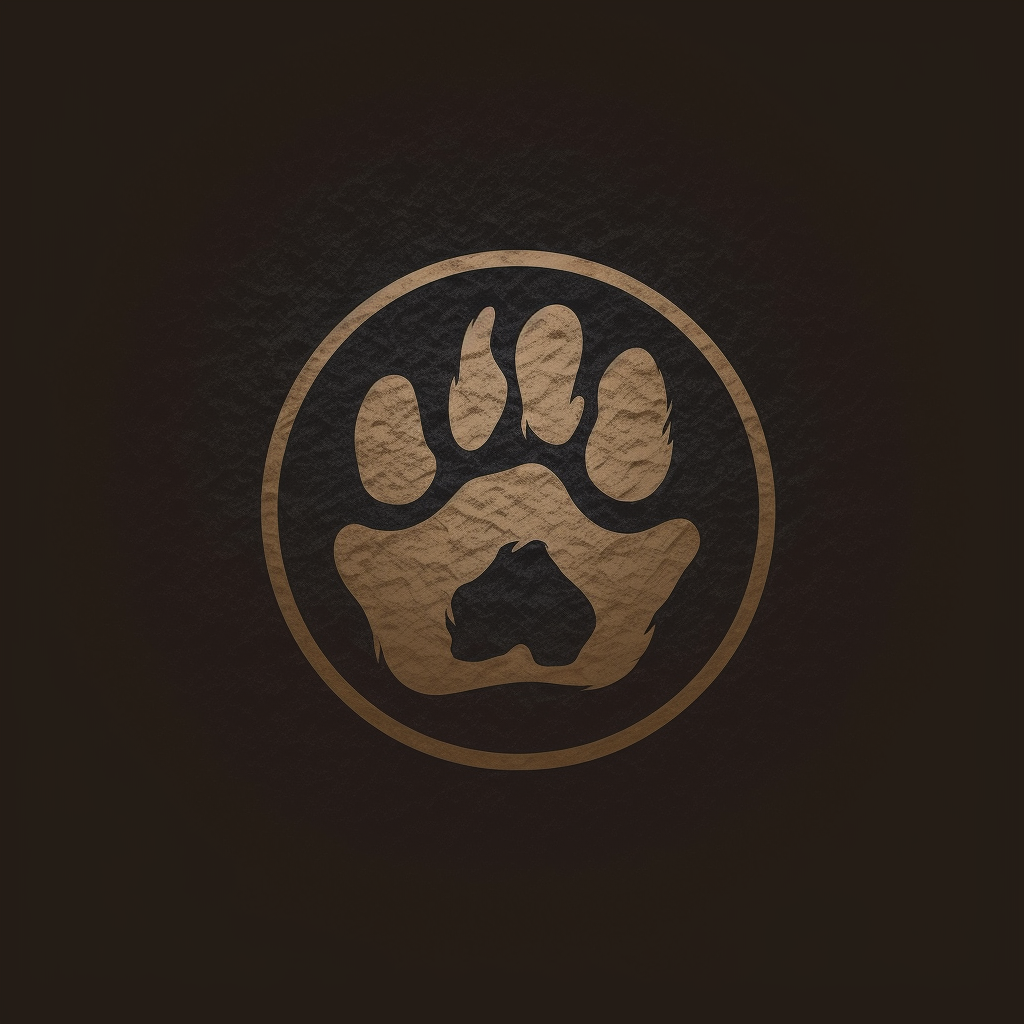 Minimalistic bear paw logo design