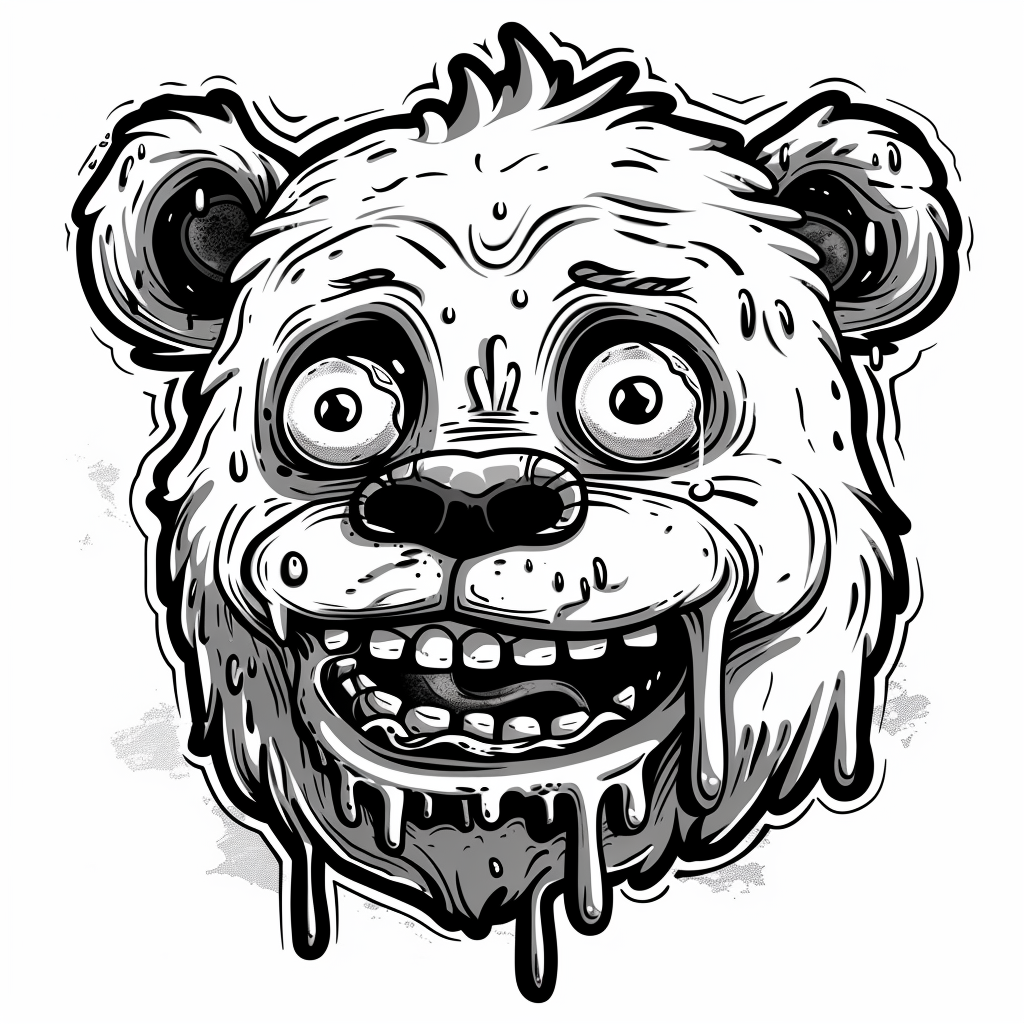 Bear with slime mascot logo