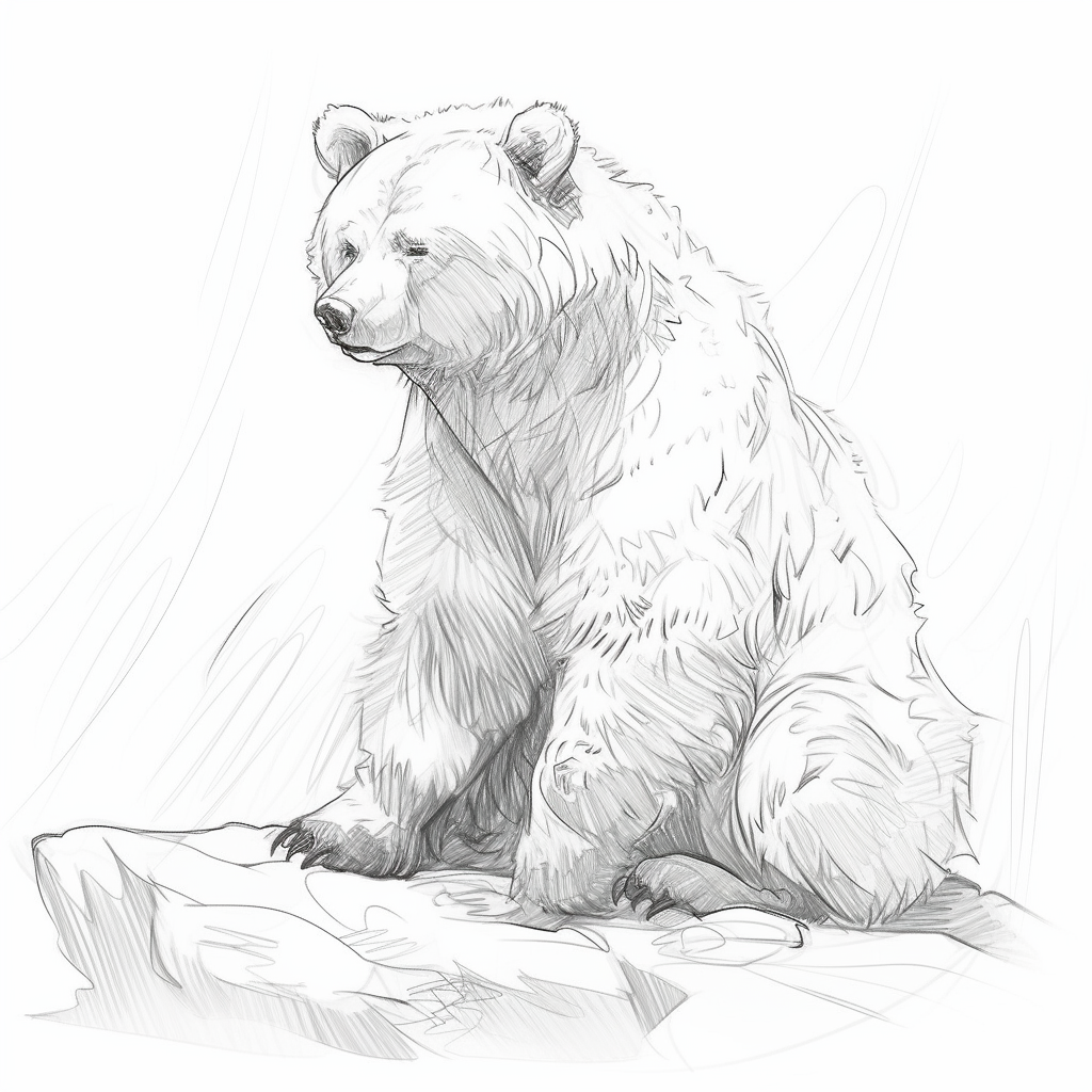 Bear sketch lineart realistic animal