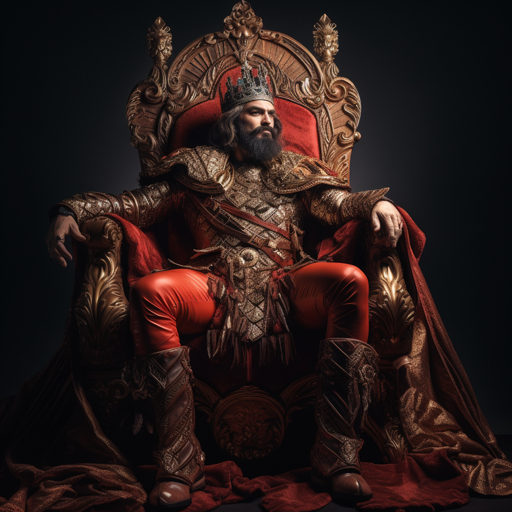 Bearded Luchador on Throne