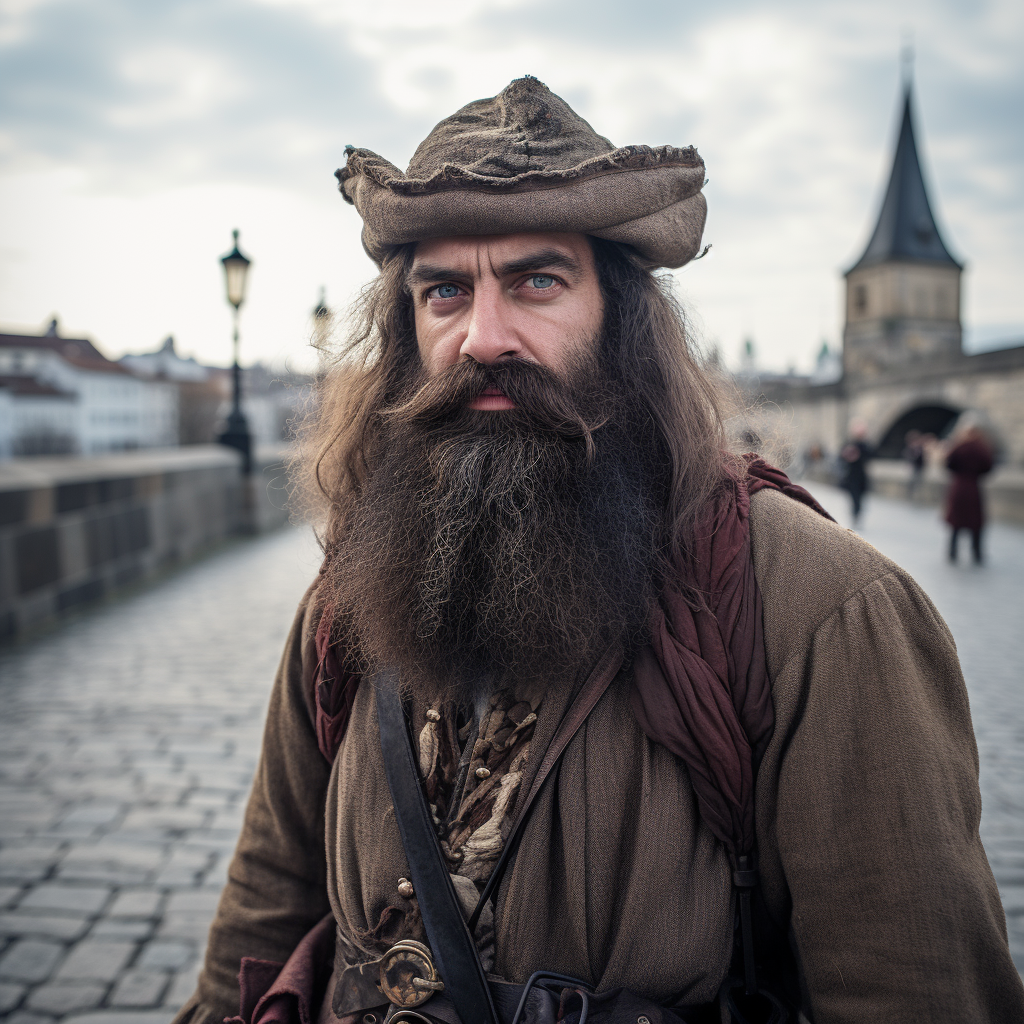 Photo of a Bearded Man in Prague