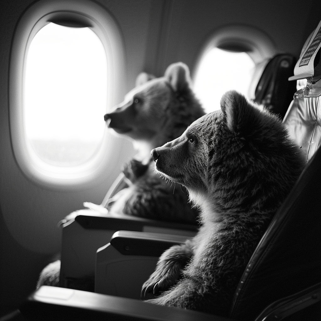 Bears on a Plane Film Photograph