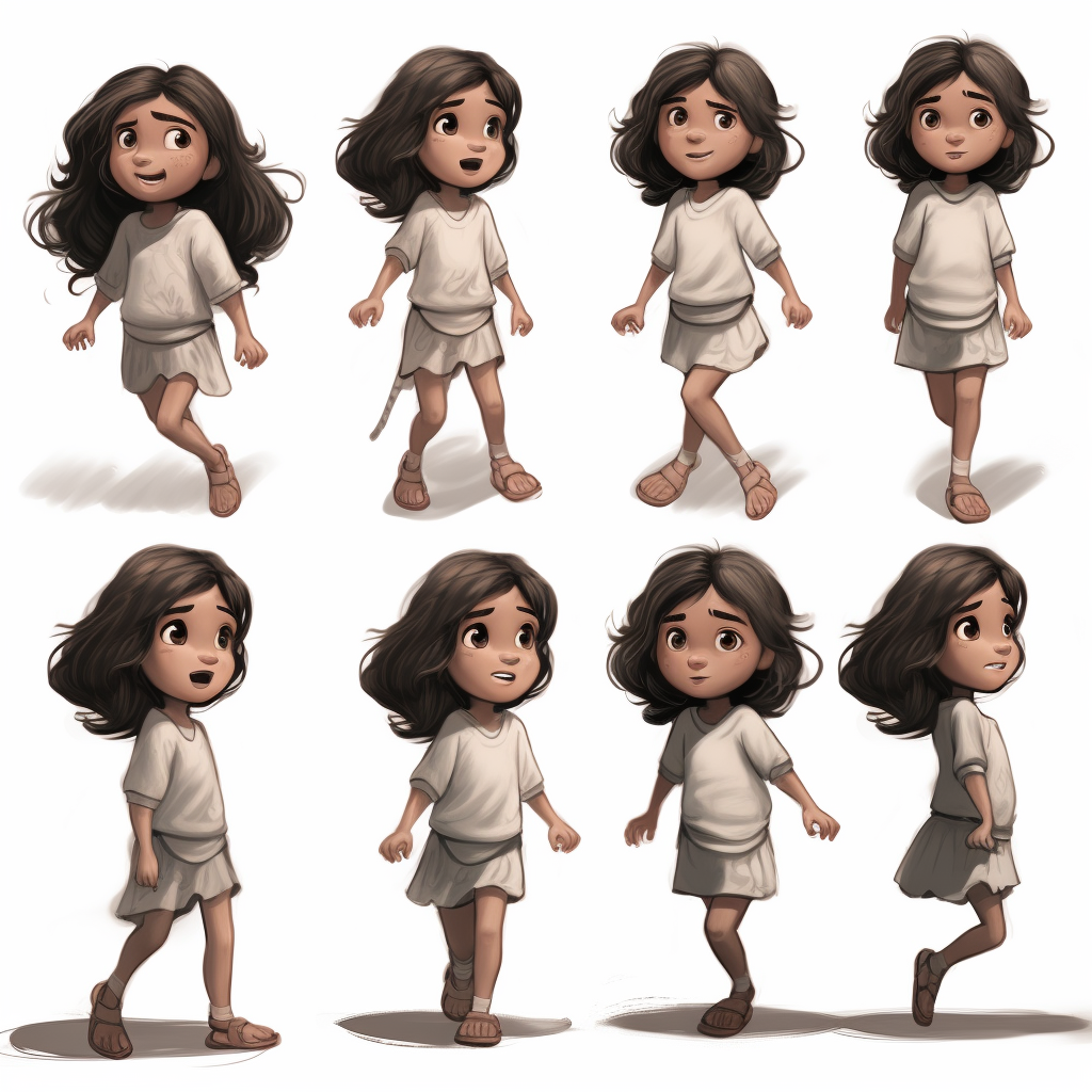 Animated character storyboard featuring Beáta Khasan