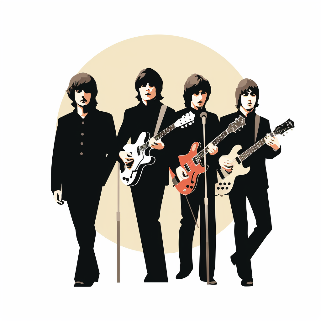 The Beatles simple illustration icon on white background