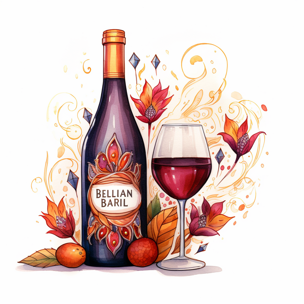 Colorful illustration of Beaujolais Nouveau wine