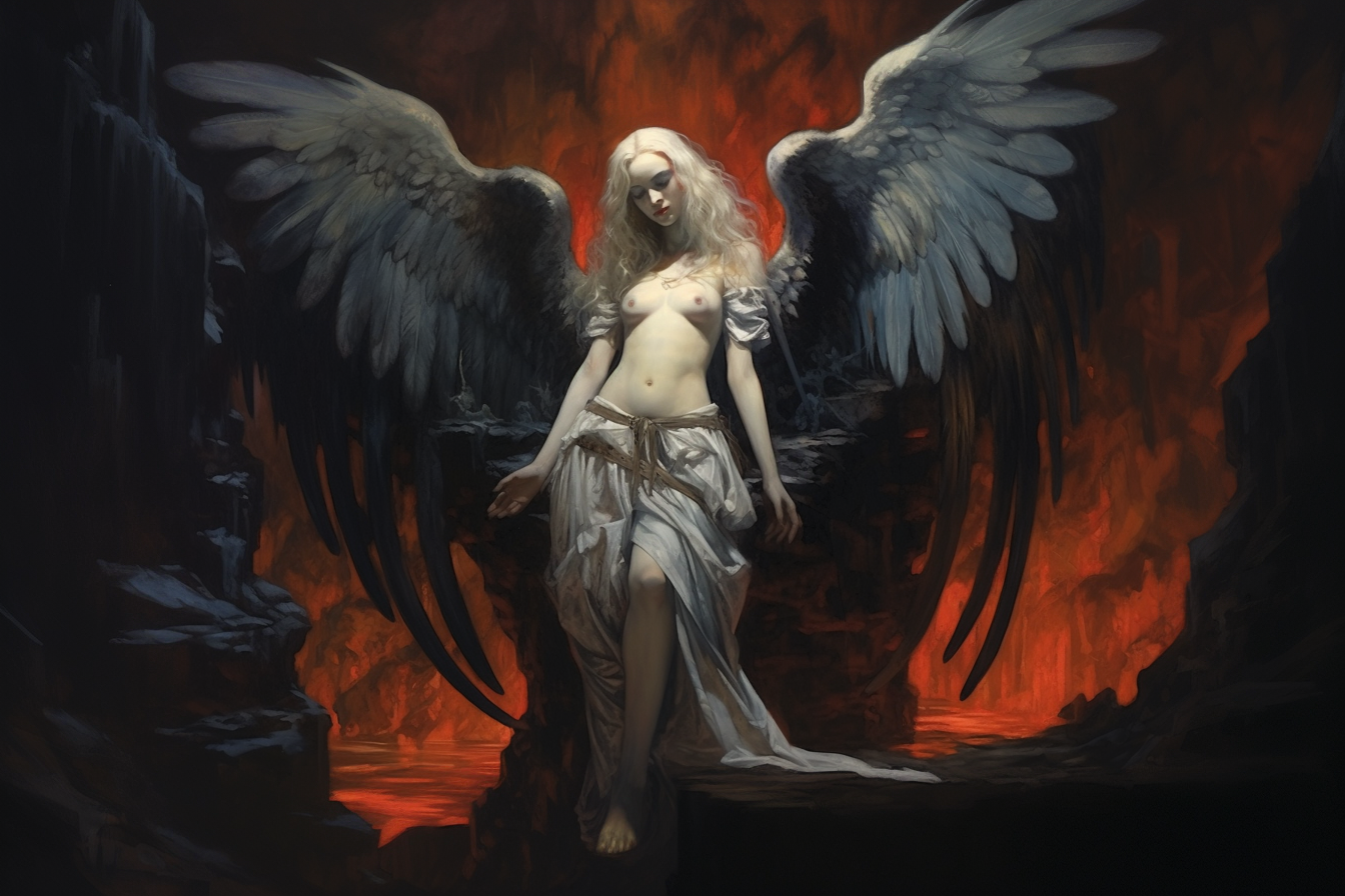 Angel in Hell artwork by Gerald Brom