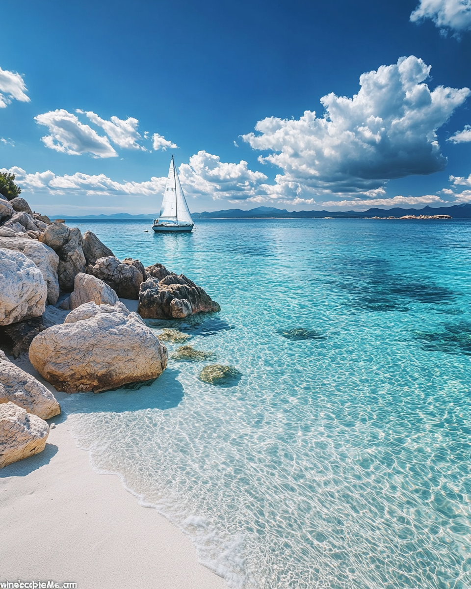 Sardinia beach crystal clear water