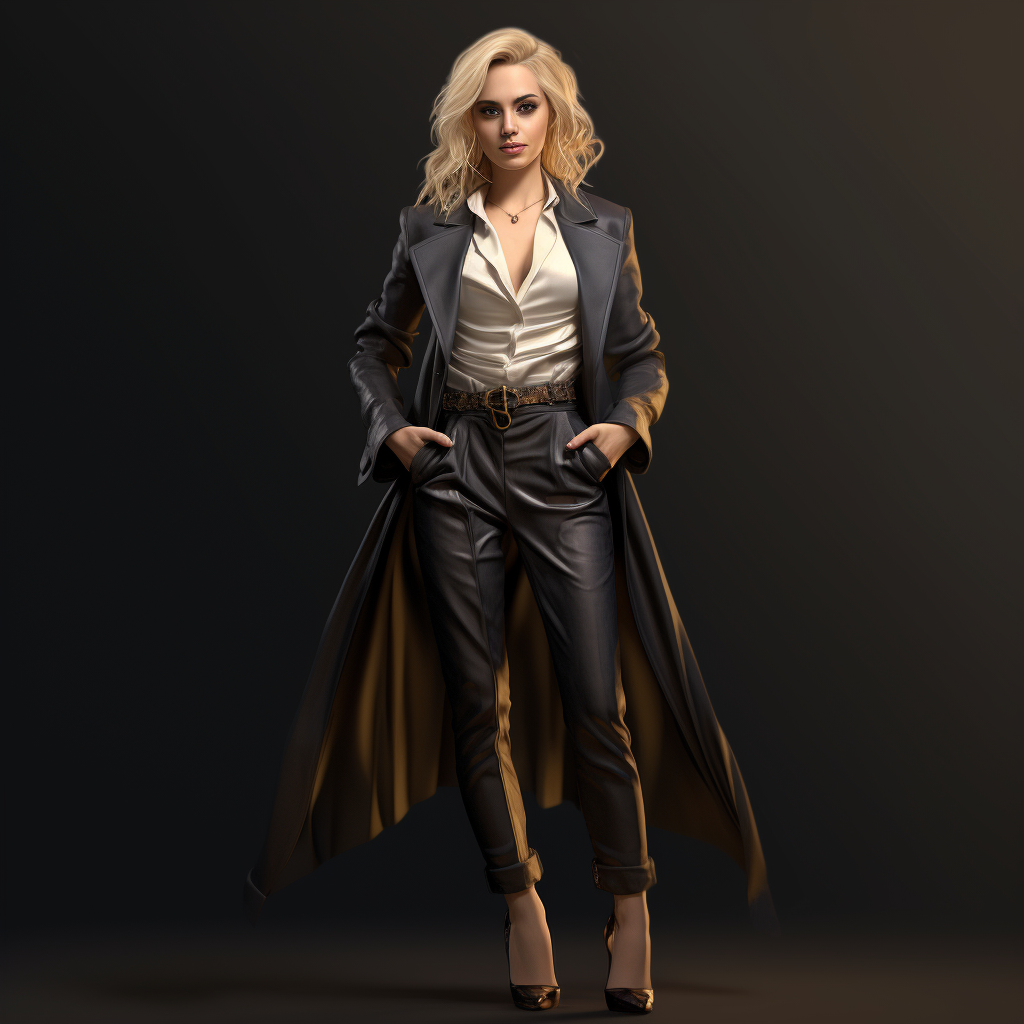 Stylish blonde woman in expensive attire