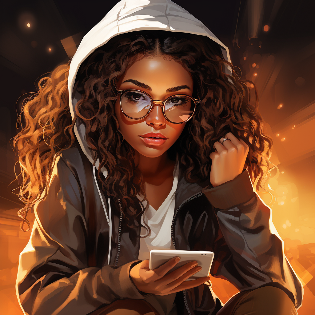 Stylish girl with glasses and hoodie