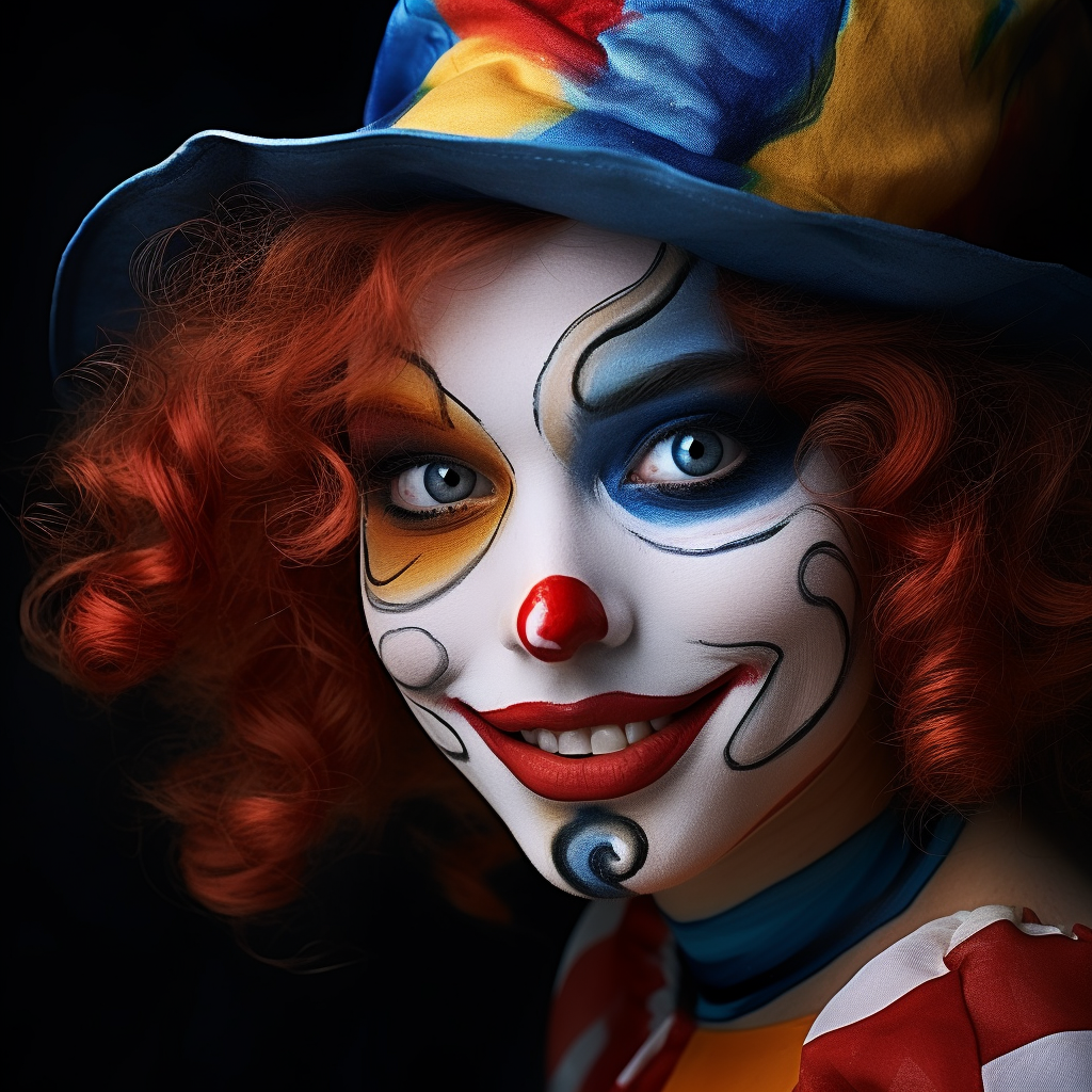 Beautiful female clown face