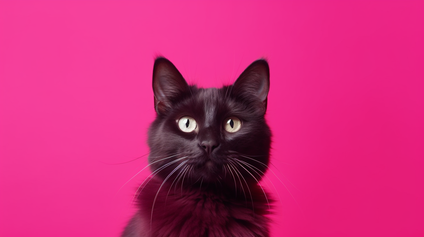 Beautiful cat on magenta background