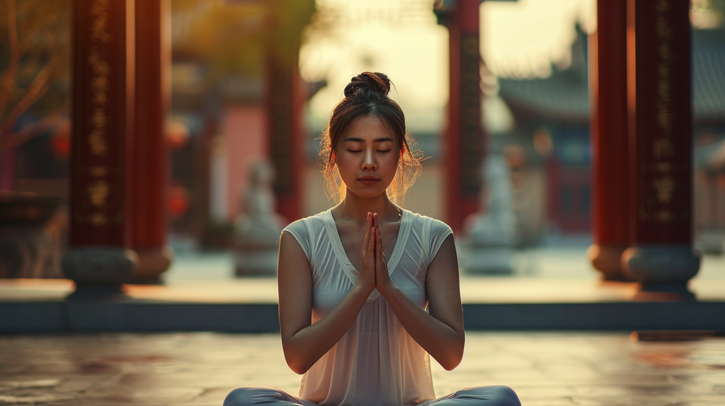 Beautiful Chinese Woman Meditating