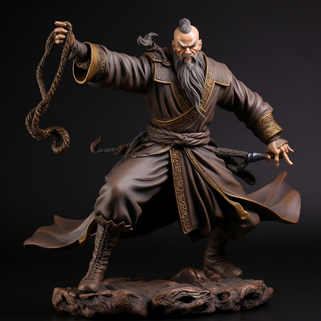 Exquisite Chinese Wood Marco Polo Kung Fu