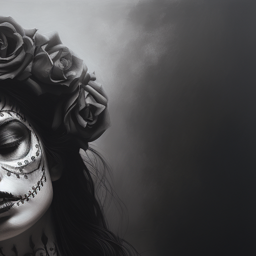 Beautiful sensual pose of Dia de los Muertos women