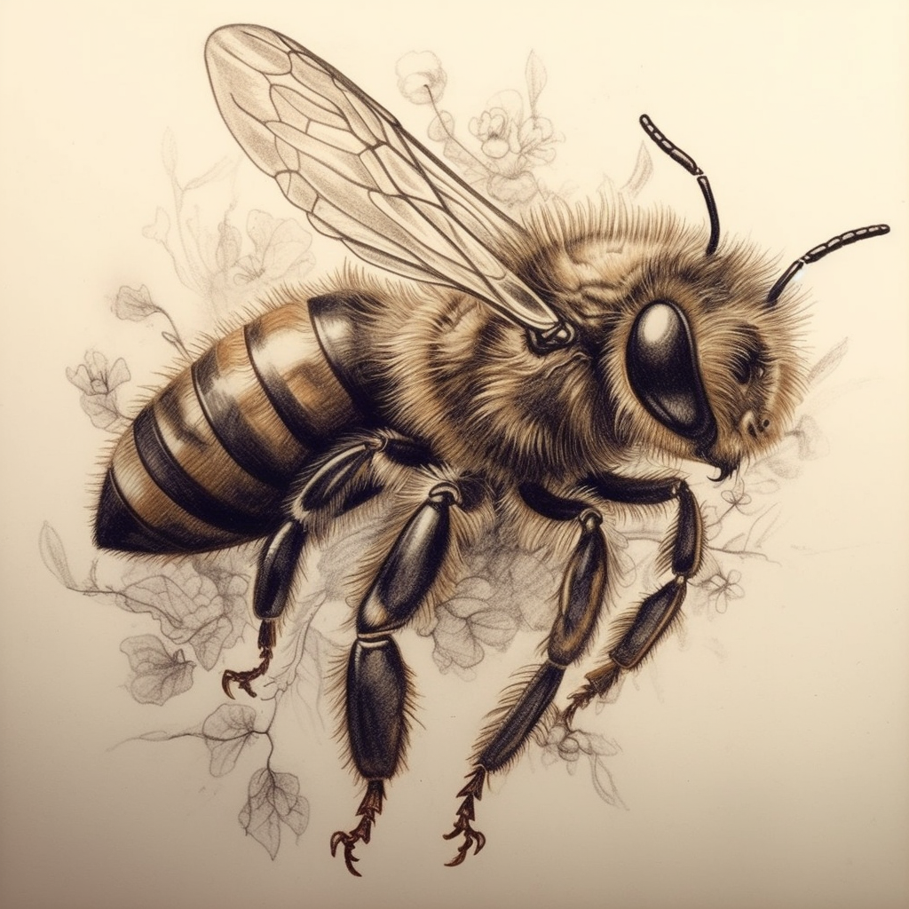 Artistic representation of a honey bee