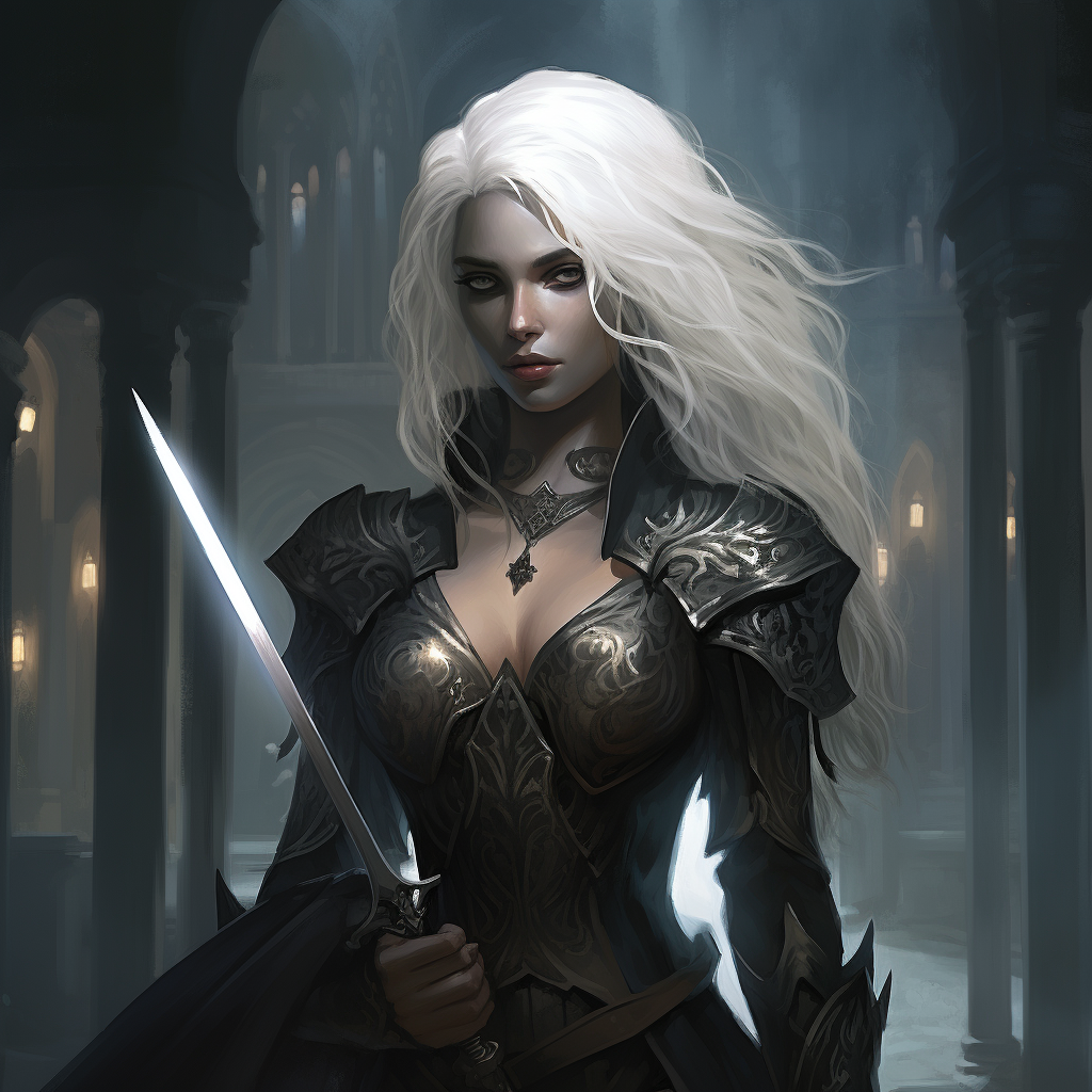 Drow Cleric with Longsword