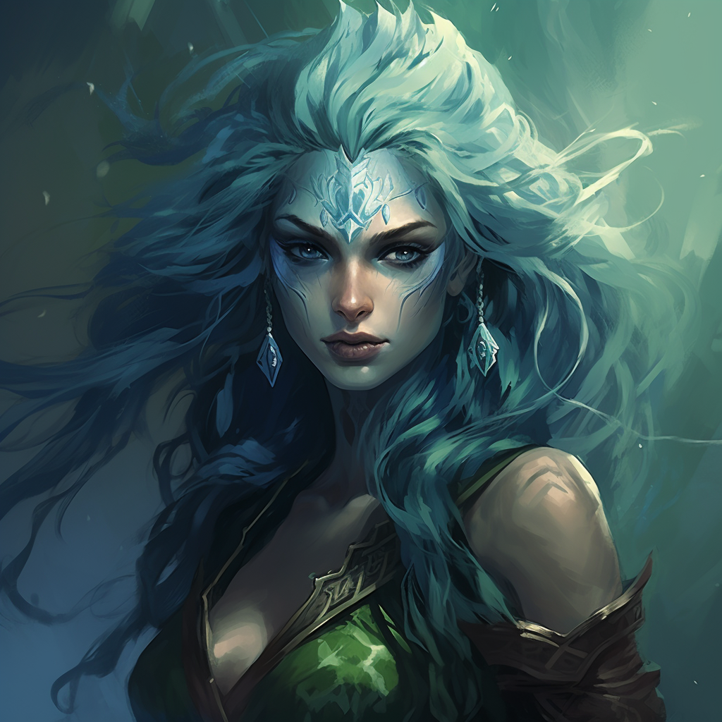 Stunning elf woman with elemental abilities