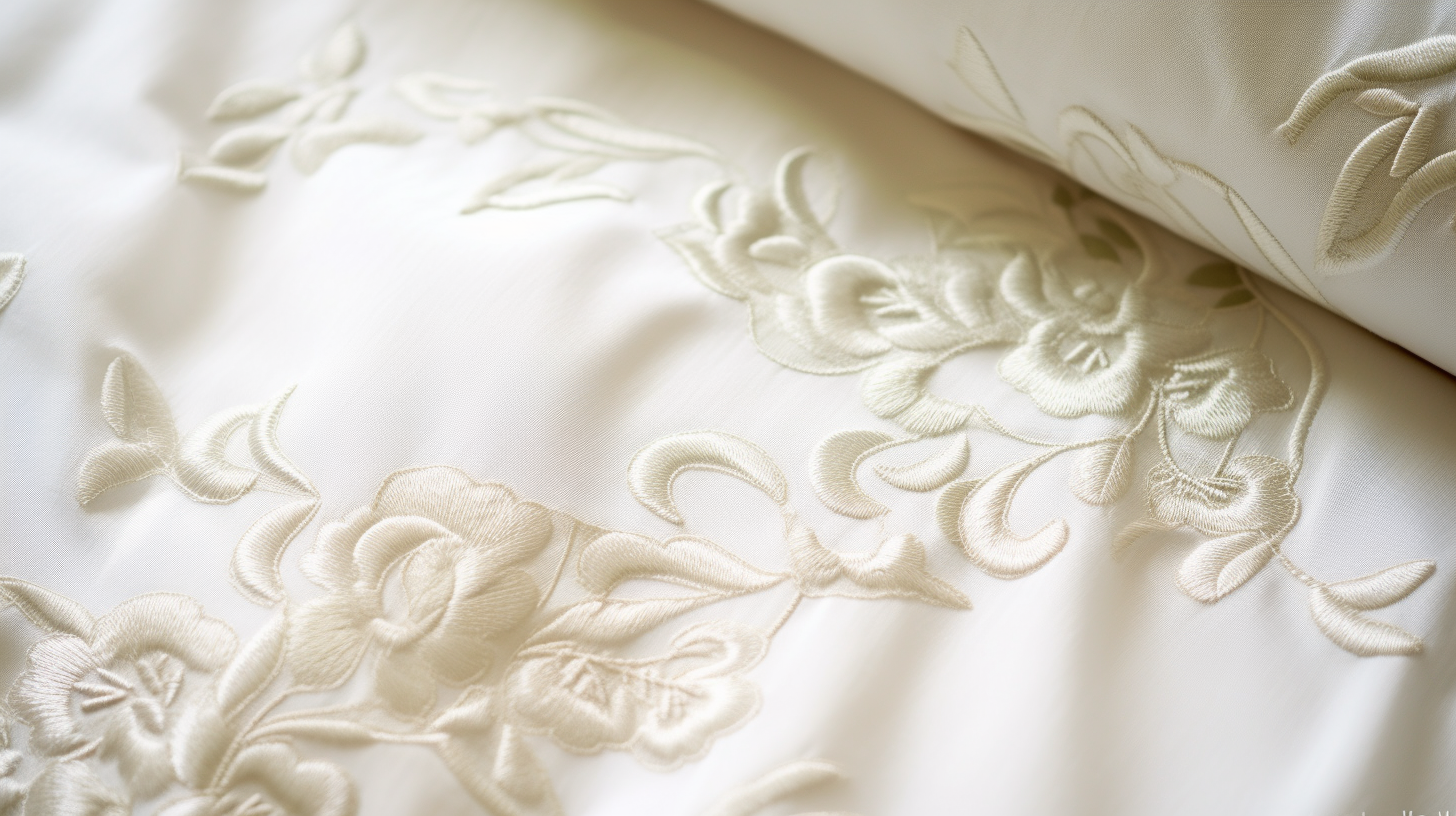 Stunning embroidery on beautiful white fabric