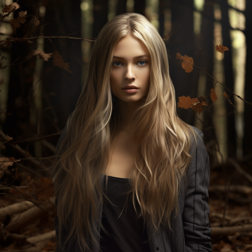 Gorgeous fashion model with blond long hair