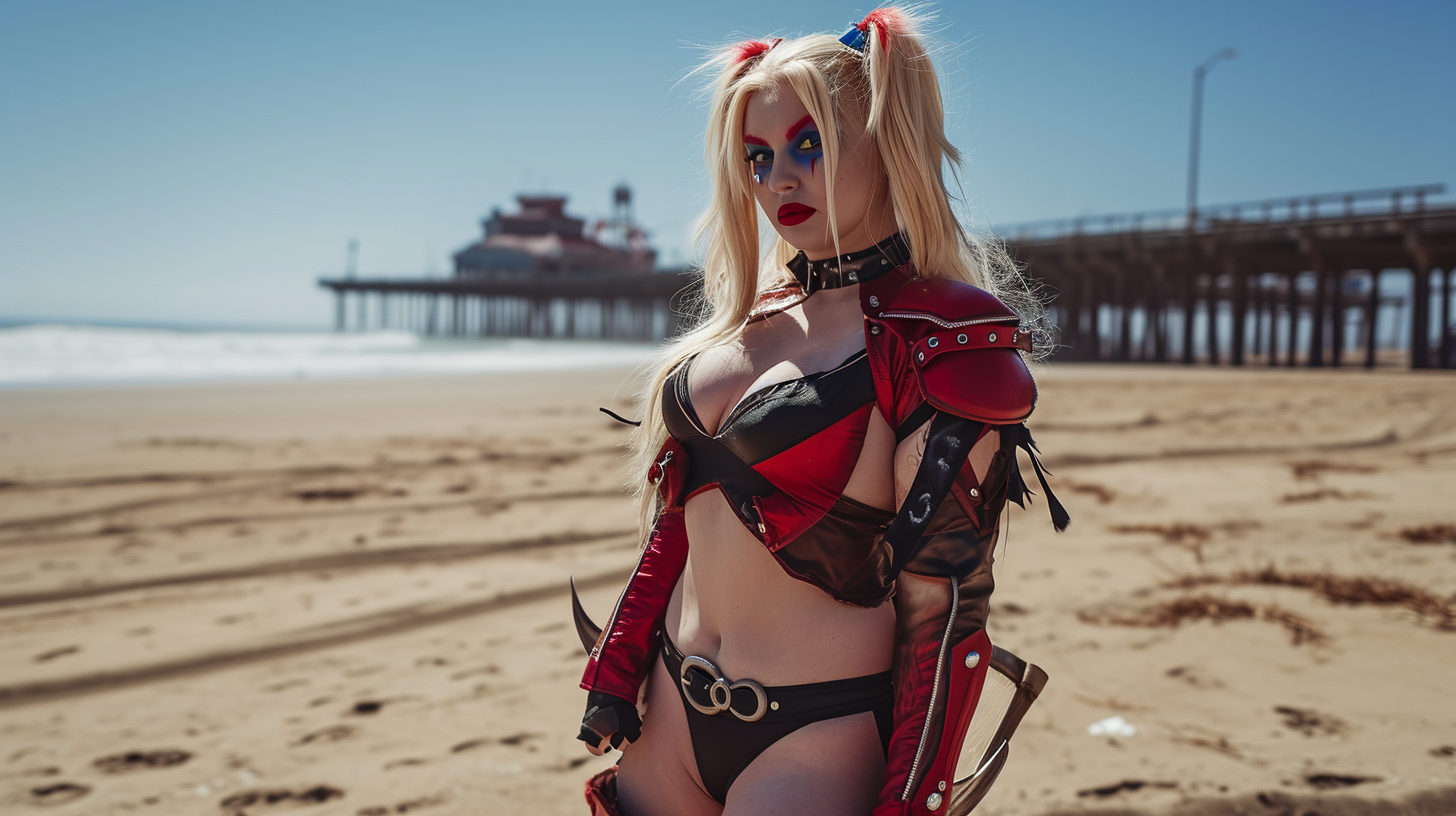 Beautiful Fat Woman Harley Quinn Beach