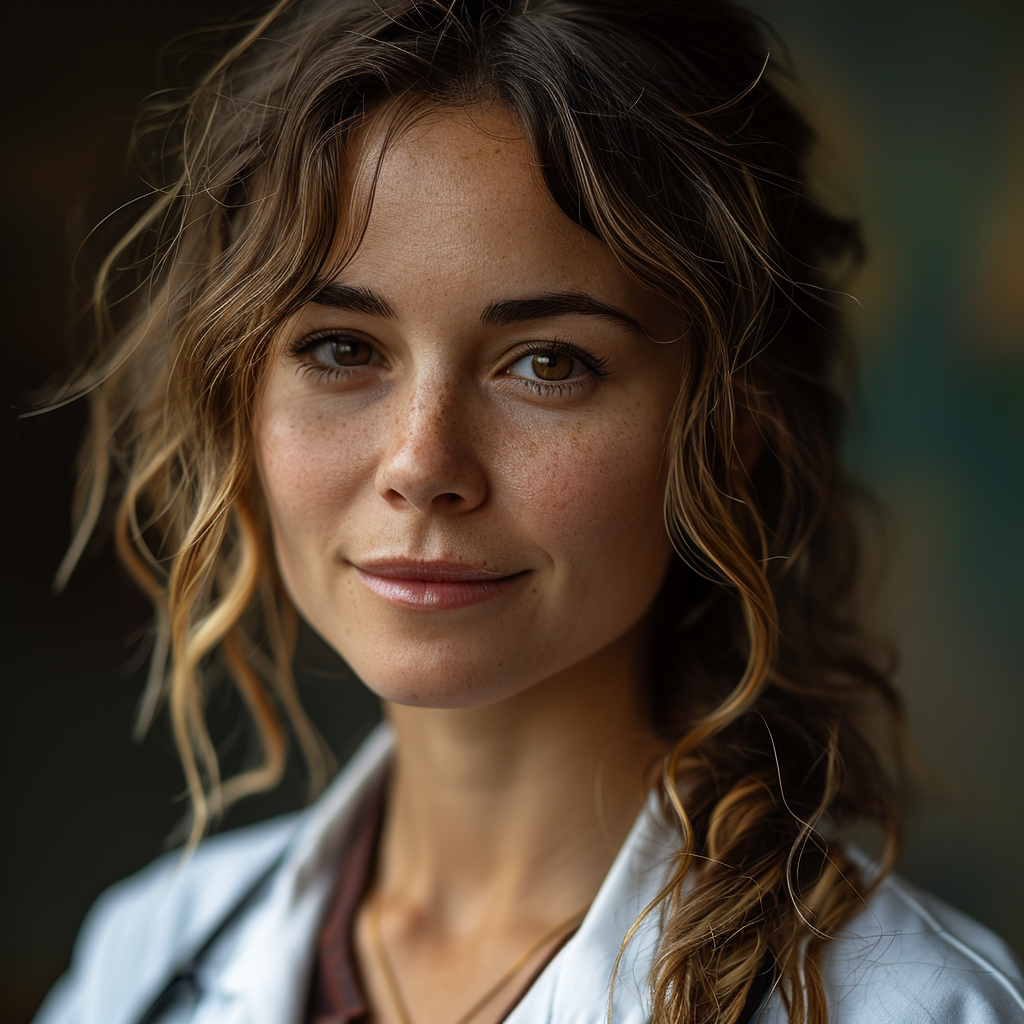 Female doctor with a beautiful smile in labcoat