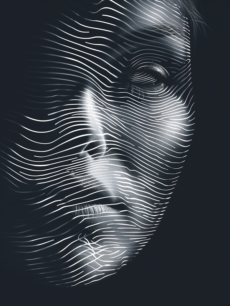 Female face fingerprints 3D design