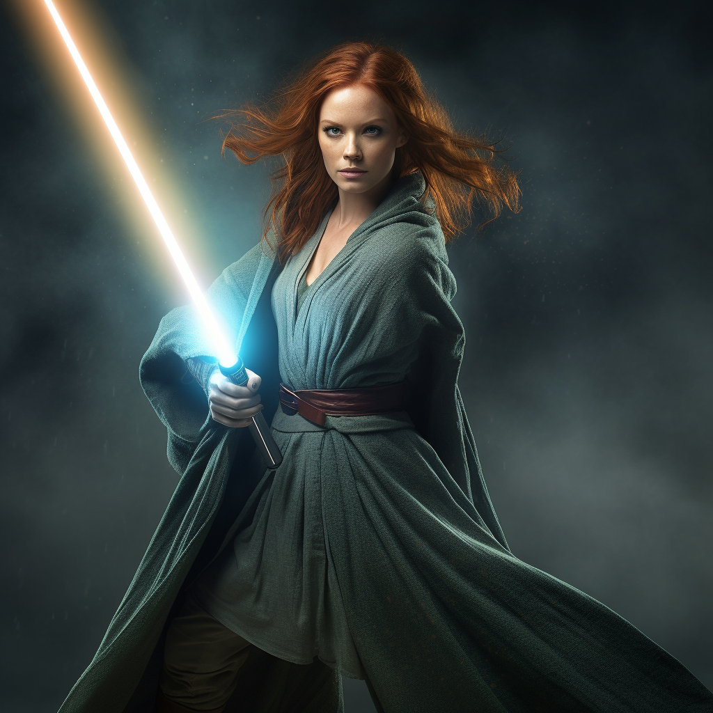 Gorgeous Female Jedi in Dynamic Pose