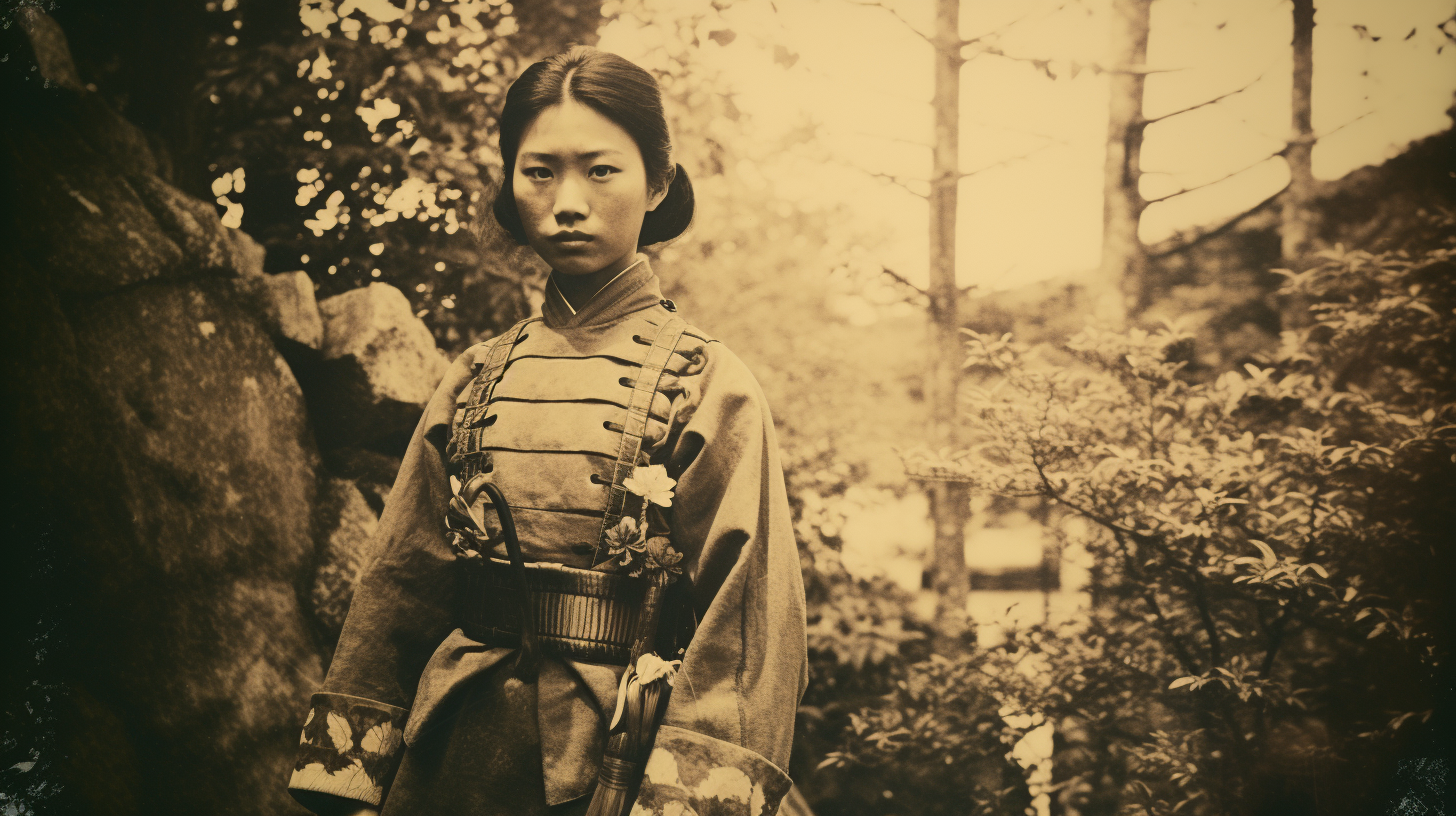 Beautiful Female Samurai Warrior in Japan