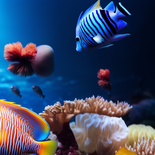 'Tropical fish swimming near coral reefs'