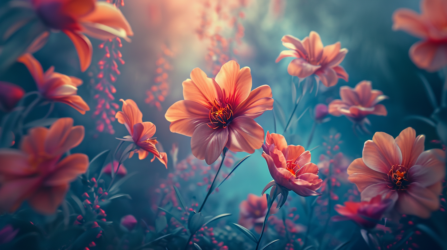 Beautiful Flowers Calm Realistic Photo