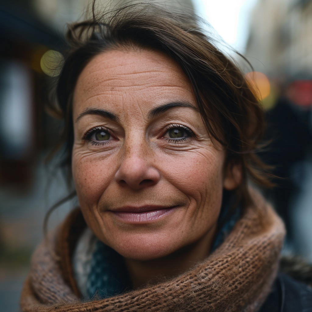 Beautiful French woman with expressive eyes