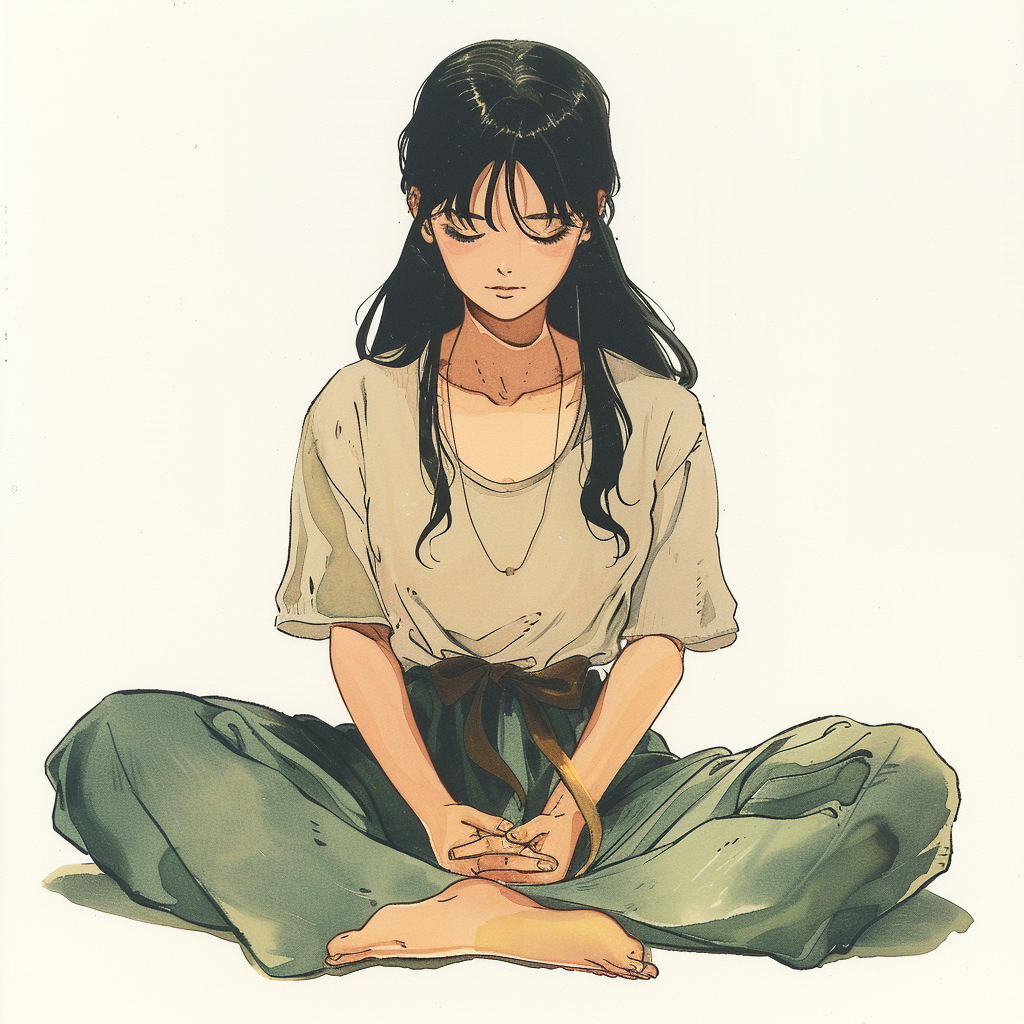 Beautiful girl meditation by Rumiko Takahashi