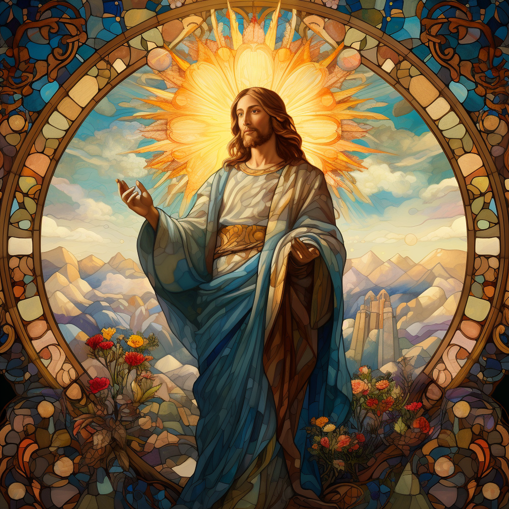 Stunning Stained Glass Image of God