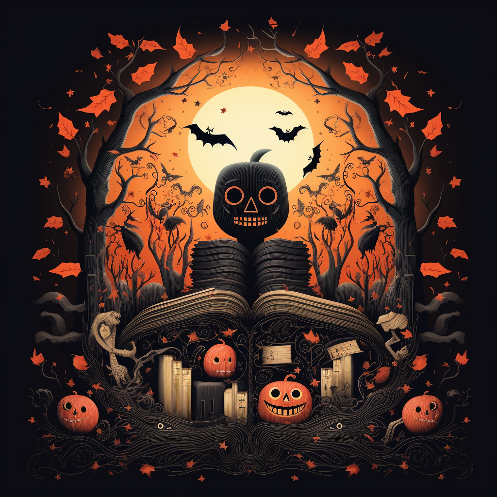 Illustration of beautiful Halloween book cover