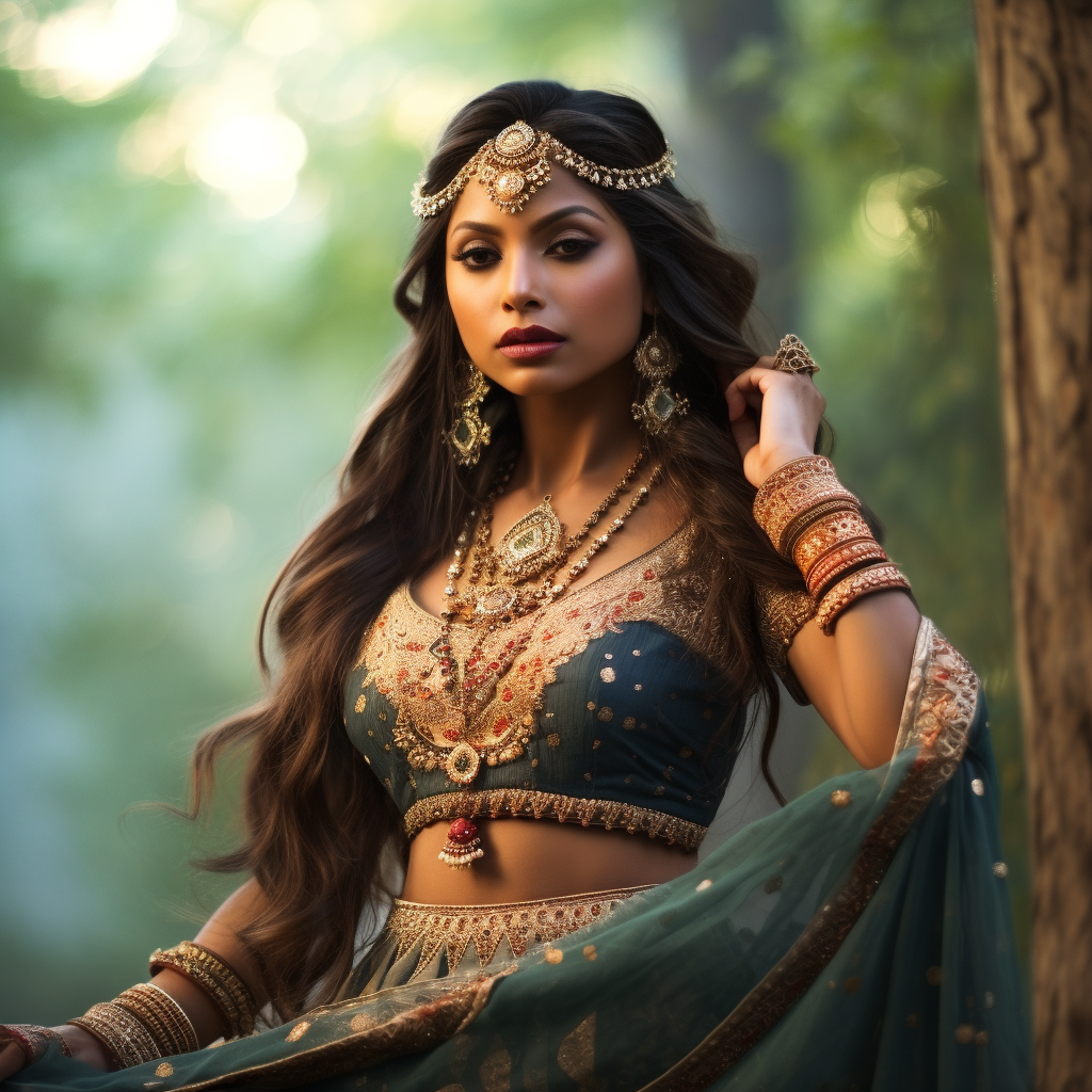 Gorgeous Indian Princess in Forest