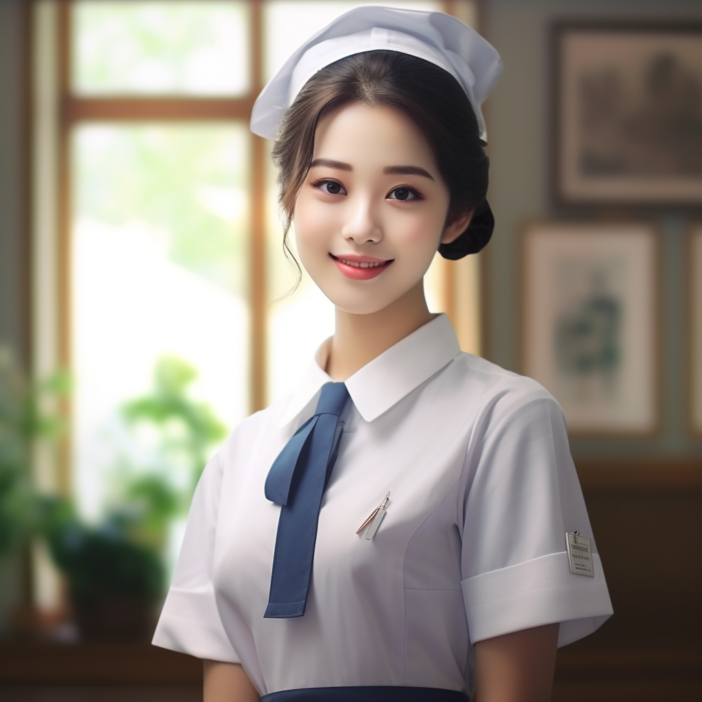 Japanese woman in nurse uniform