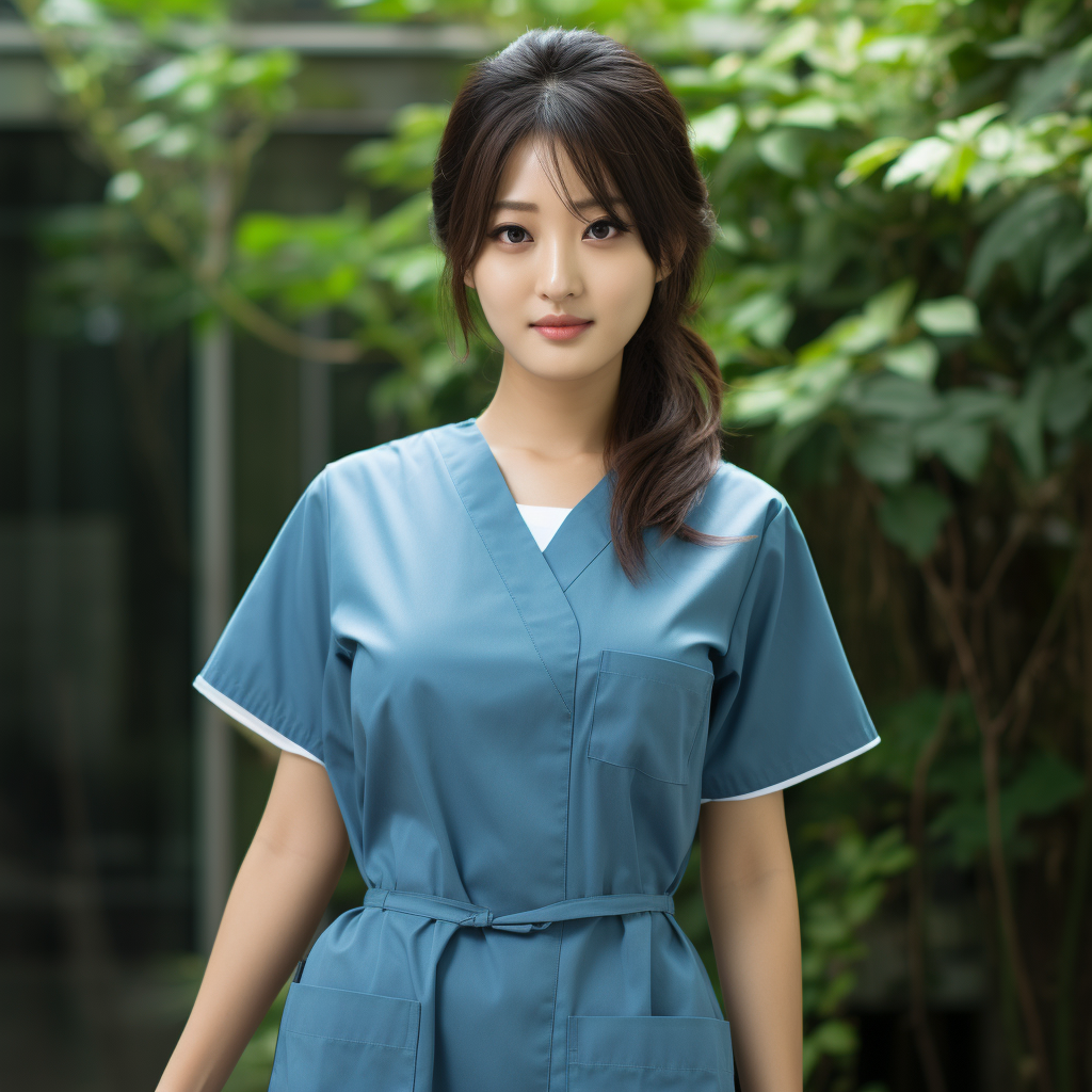 Japanese nurse in stunning uniform