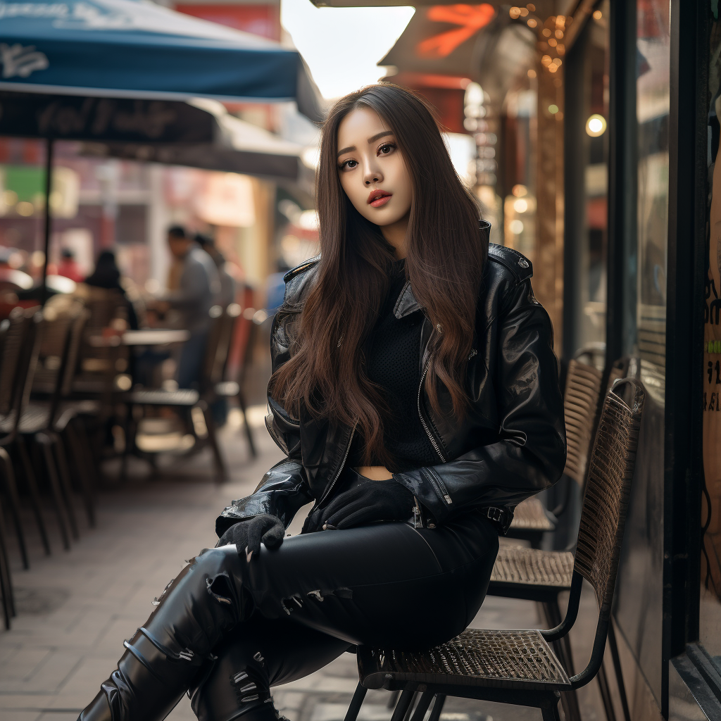 Beautiful Korean Celebrity in Street Fashion