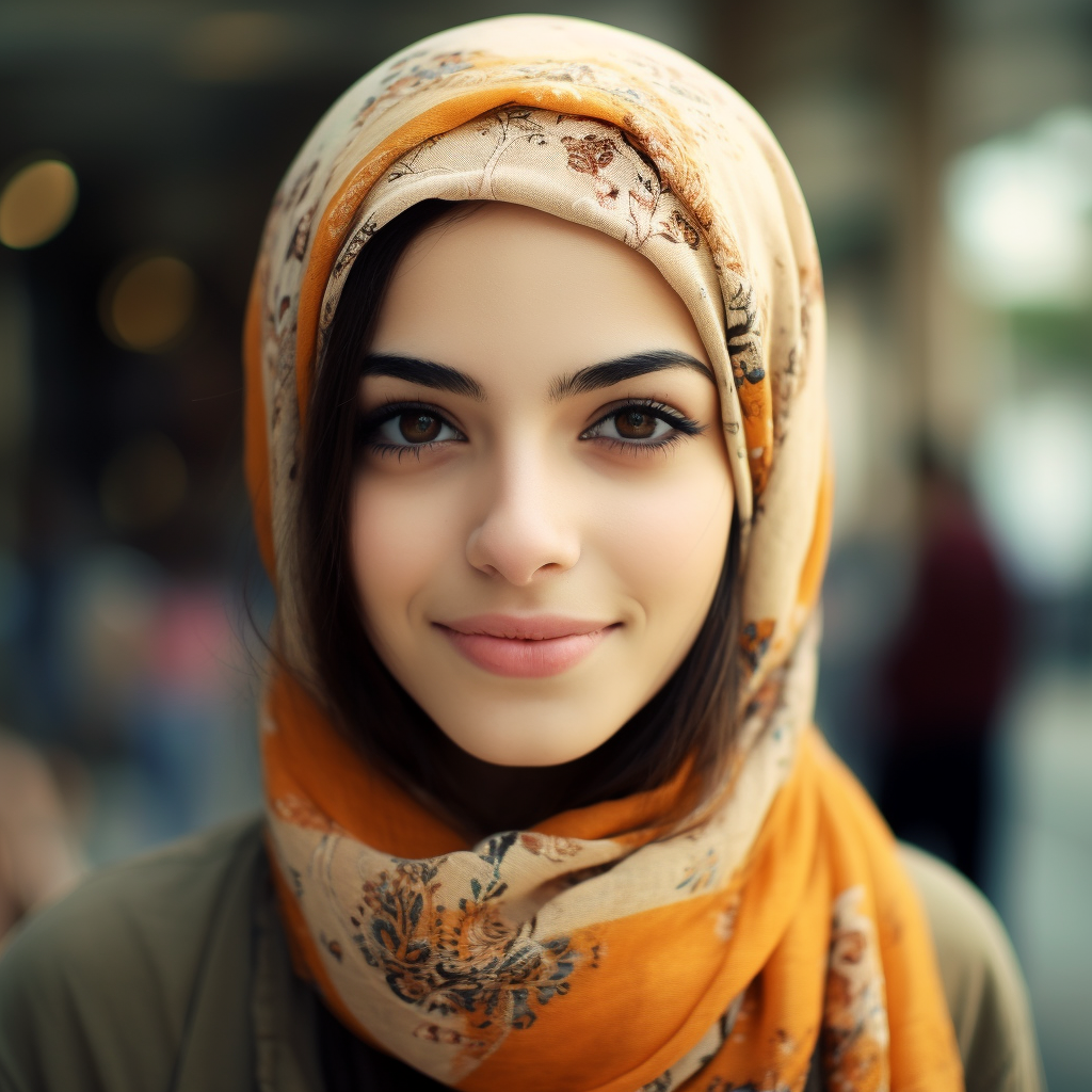 Beautiful Lebanese Hijabi Girl with Honey Color Eyes