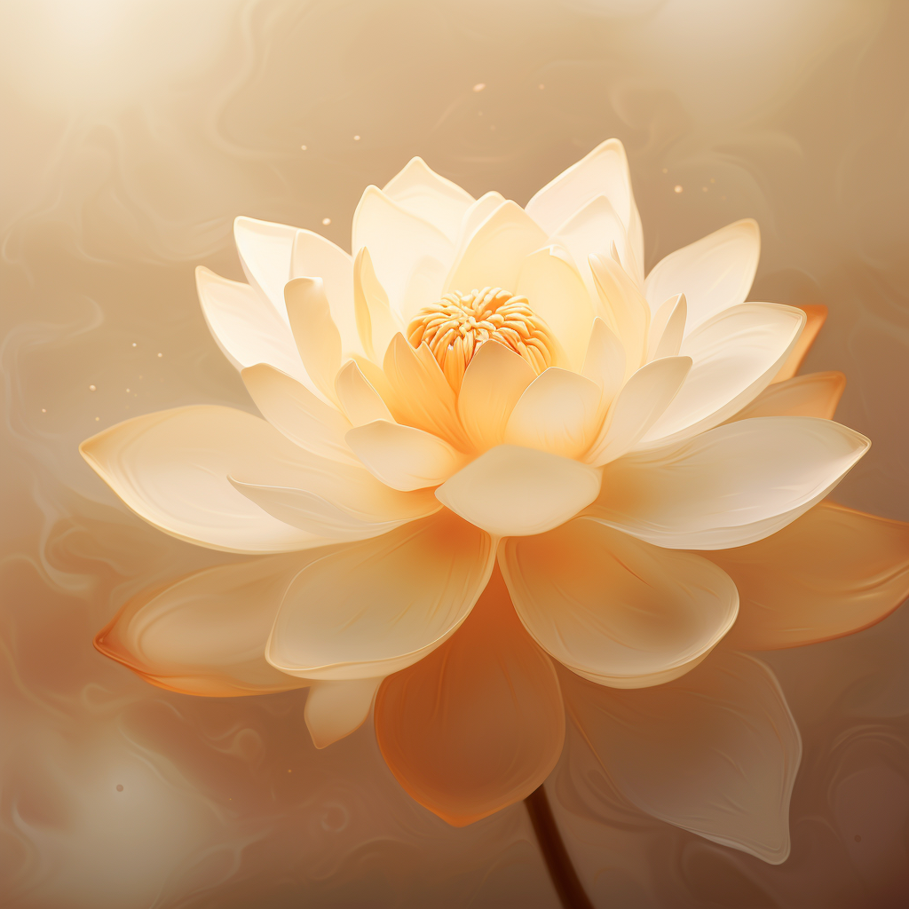 Soothing lotus flower on cream background