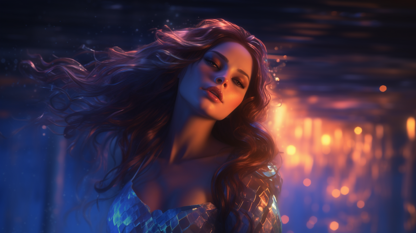 Realistic and Translucent Mermaid in Fantasy Pool