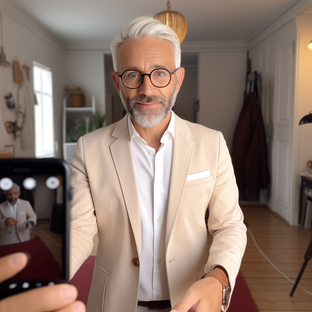 Attractive middle-aged man in casual attire