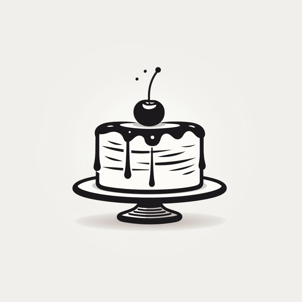 Minimalist cake icon with elegance