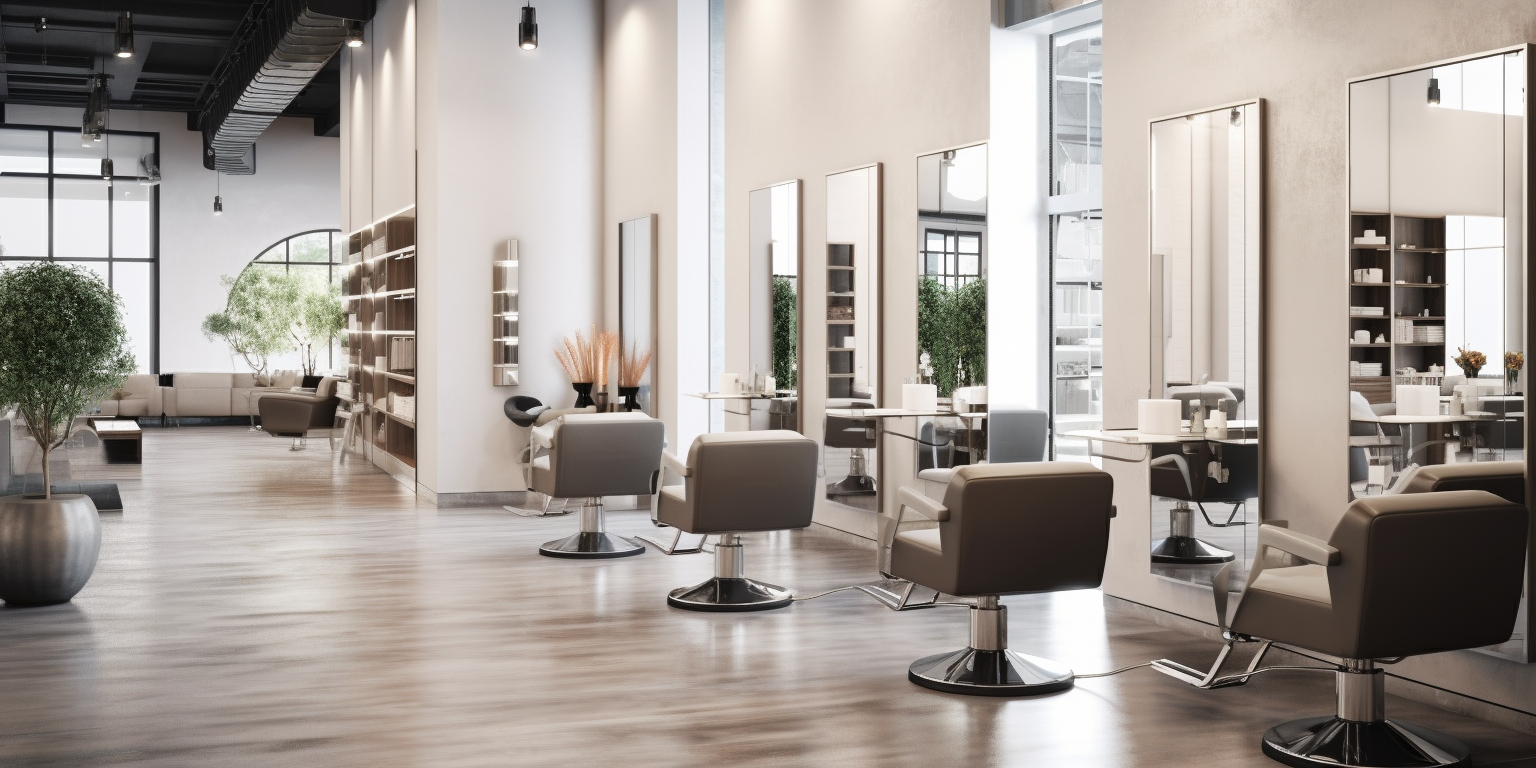 Beautiful Modern Salon with Customers in Background