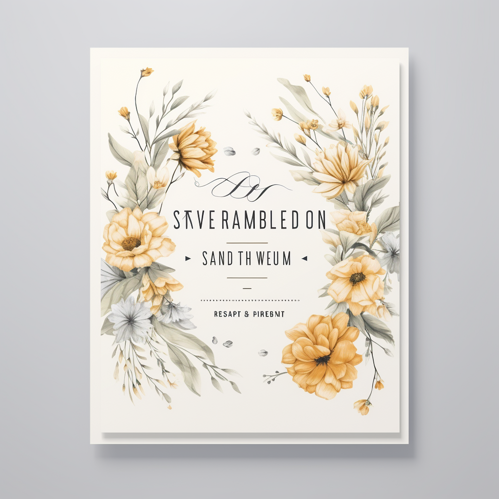 Beautiful modern wedding invitation card