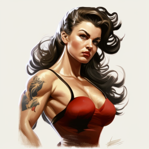 Beautiful strong pin up girl