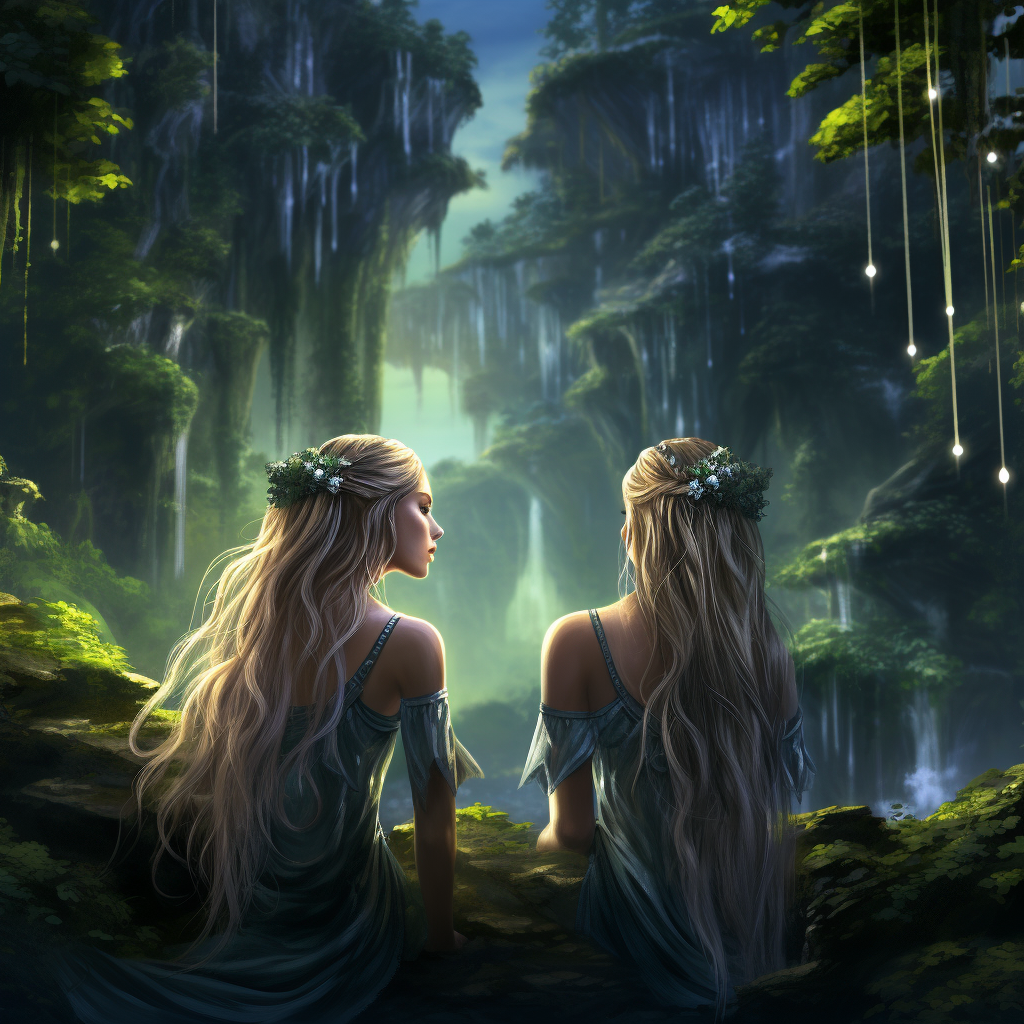 Night Elves in Enchanted Forest