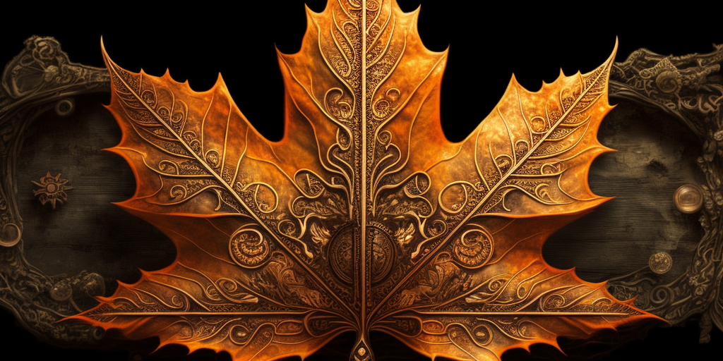 Vivid Orange Canadian Maple Leaf