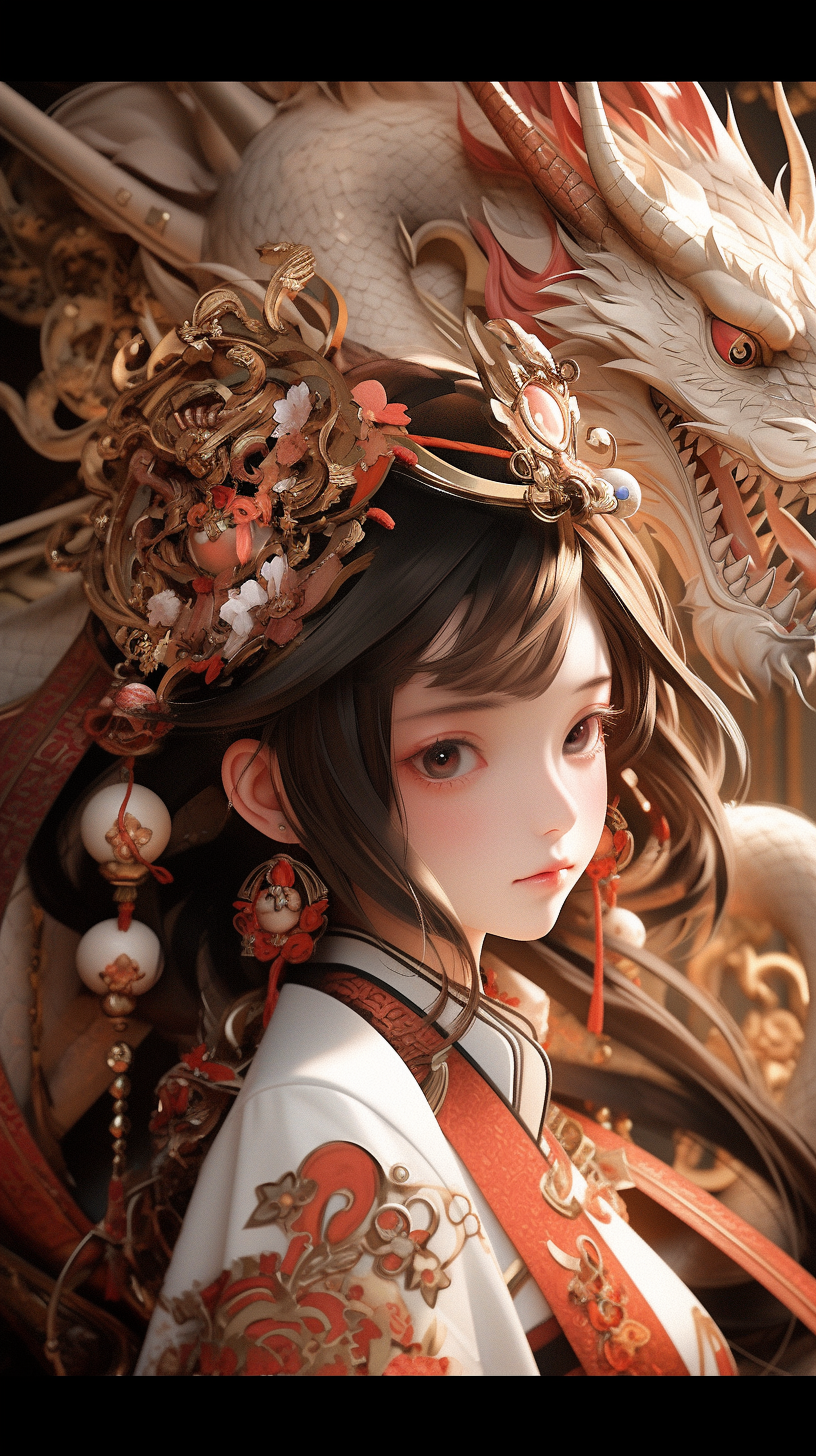 Beautiful ornate costume in sci-fi illustration