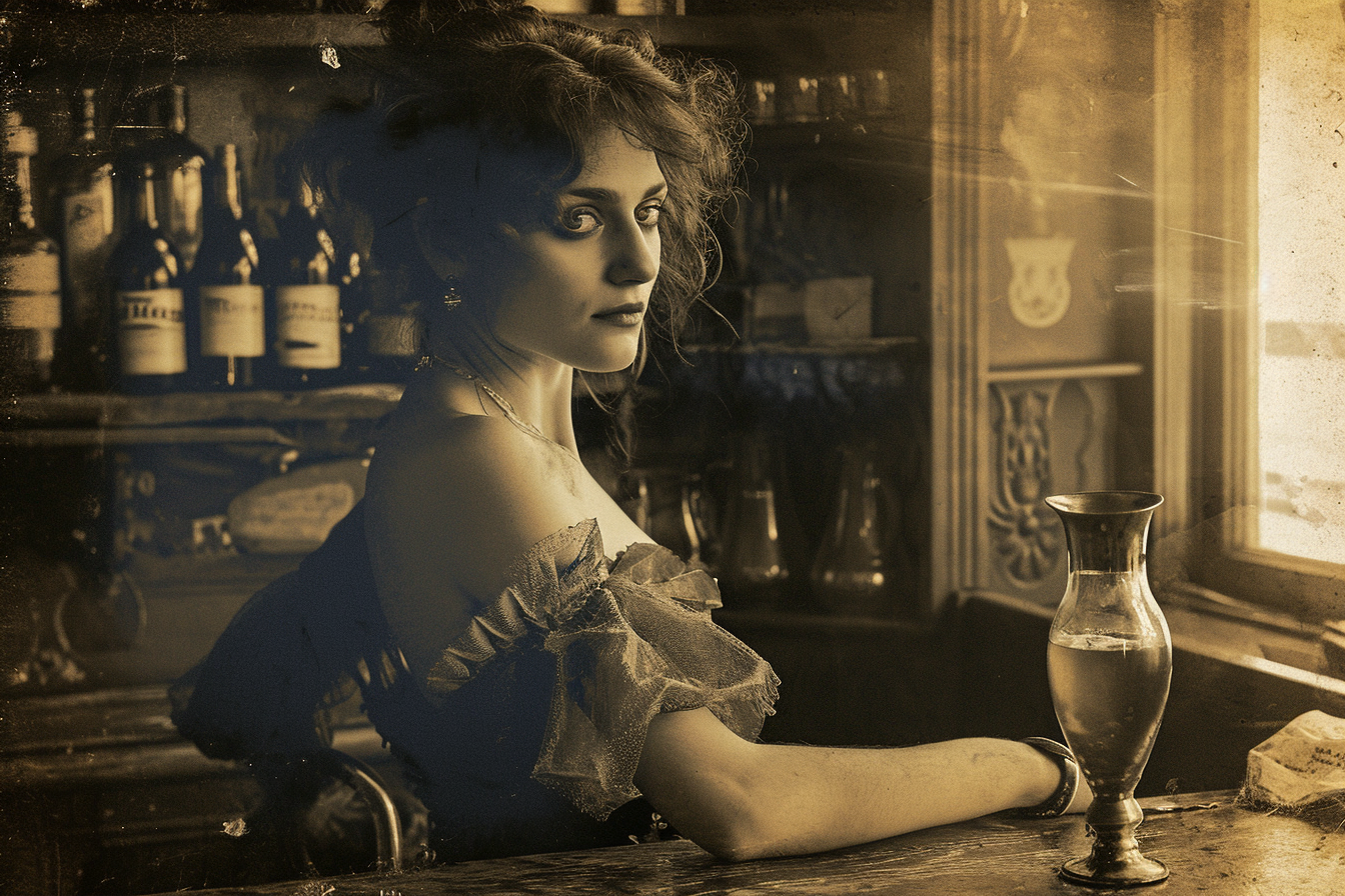 Portrait of beautiful saloon girl